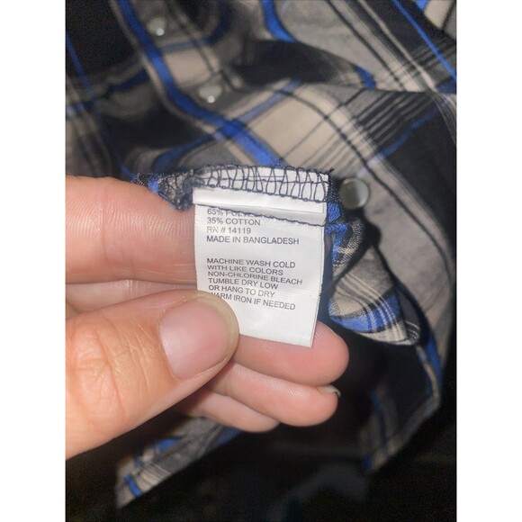 Ely Cattleman Shirt Mens 2XL Tall Western Pearl Snap Cowboy Rodeo Plaid 2xlt - Picture 6 of 8